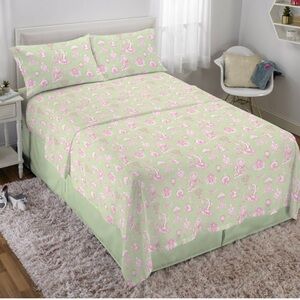 NEW Wicked: For Good x Katie Kime Green/Pink Sheet Set, Full